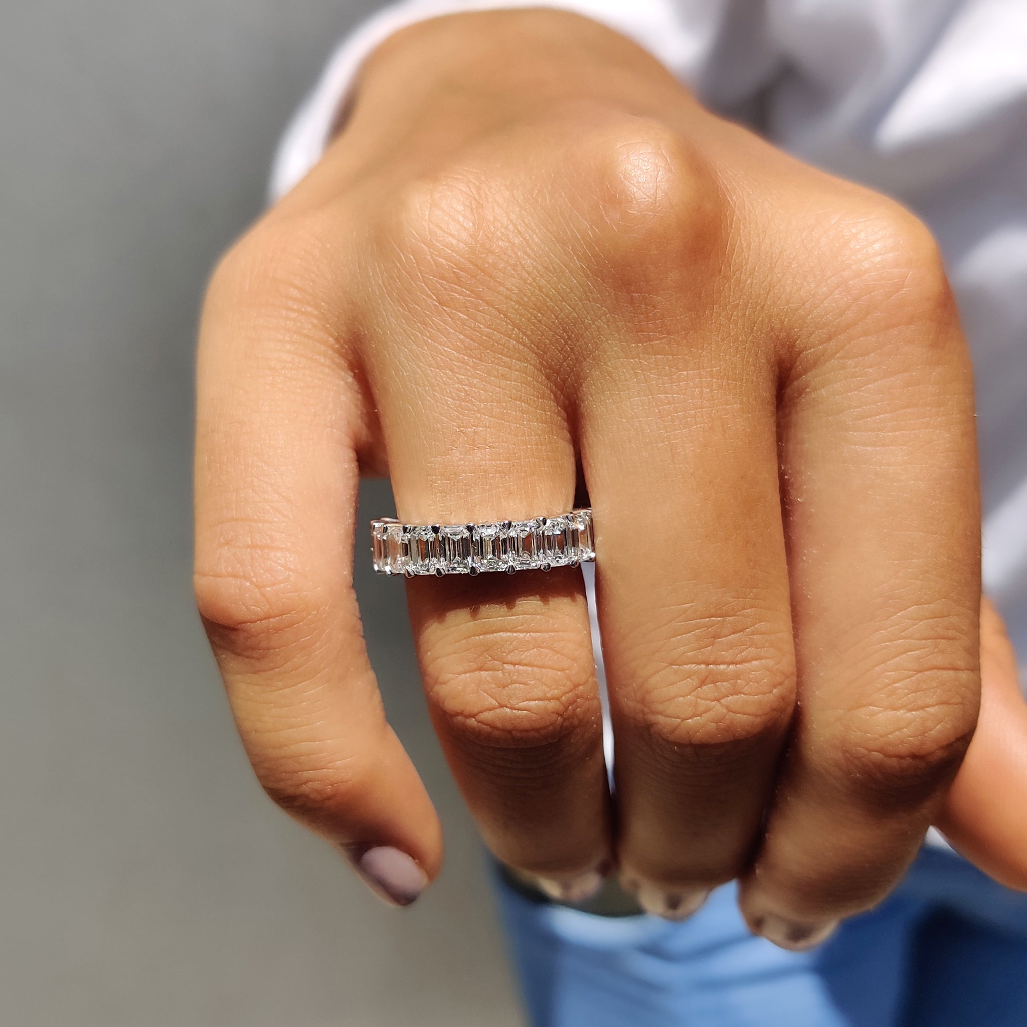 Emerald Wedding Band - Full Eternity