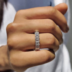 Emerald Cut Eternity Band with Prong Set For Women