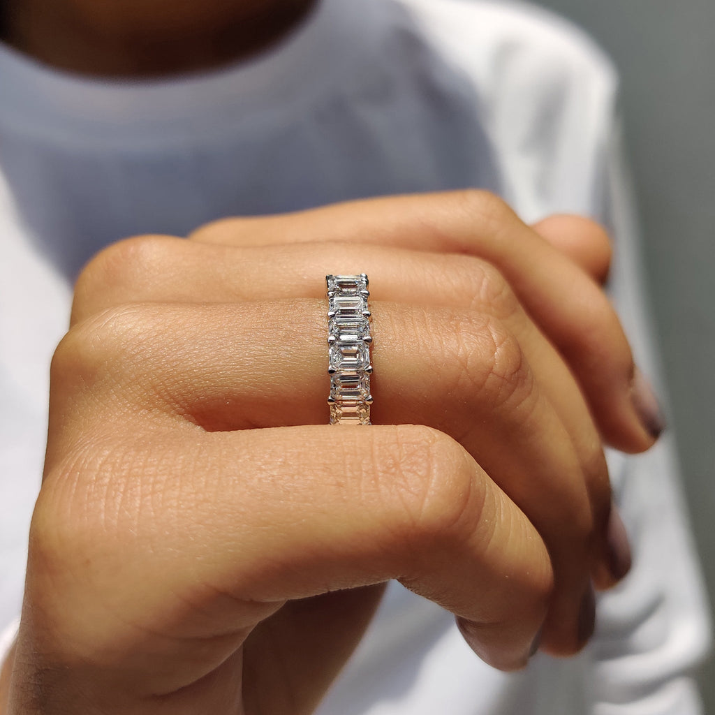 Emerald Cut Eternity Band