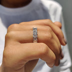 Emerald Cut Eternity Band with Prong Set For Women