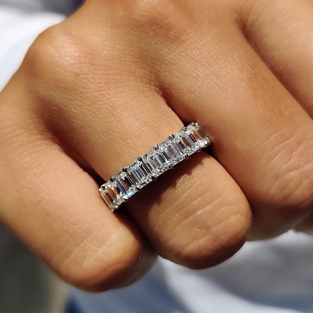 Emerald Wedding Band - Full Eternity