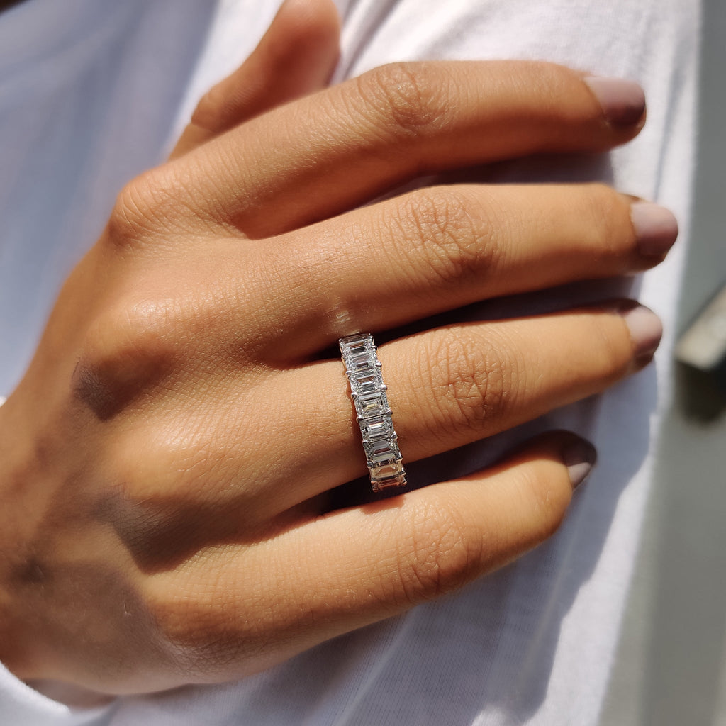 Emerald Wedding Band - Full Eternity