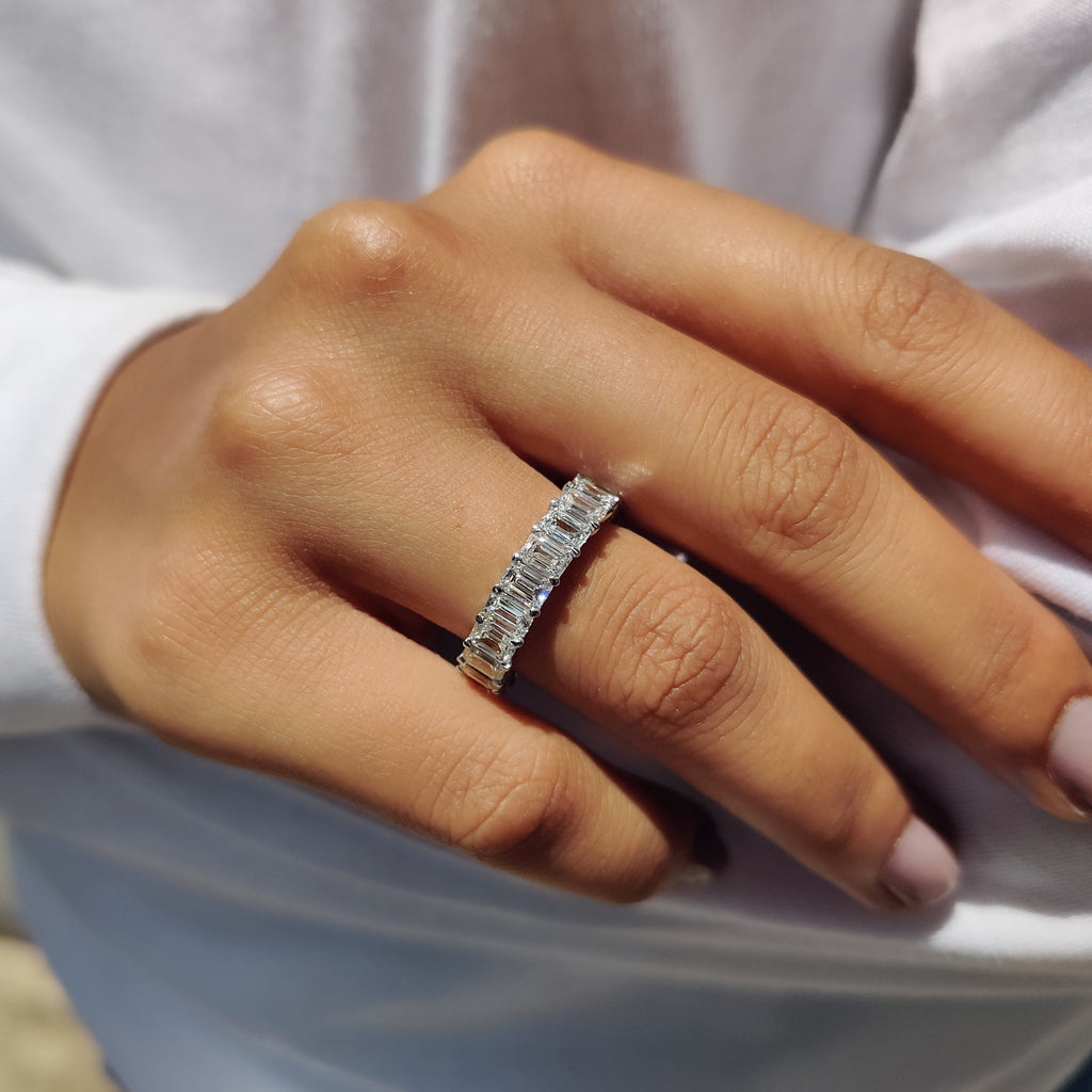 Emerald Wedding Band - Full Eternity