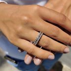 Emerald Cut Eternity Band with Prong Set For Women