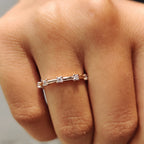Round Wedding Band In Distance Pave Style
