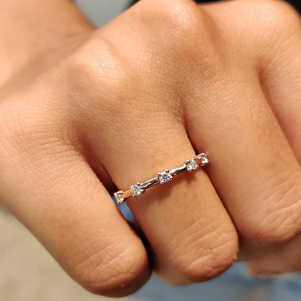 Round Wedding Band In Distance Pave Style