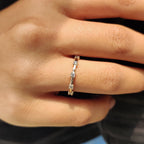 Round Wedding Band In Distance Pave Style
