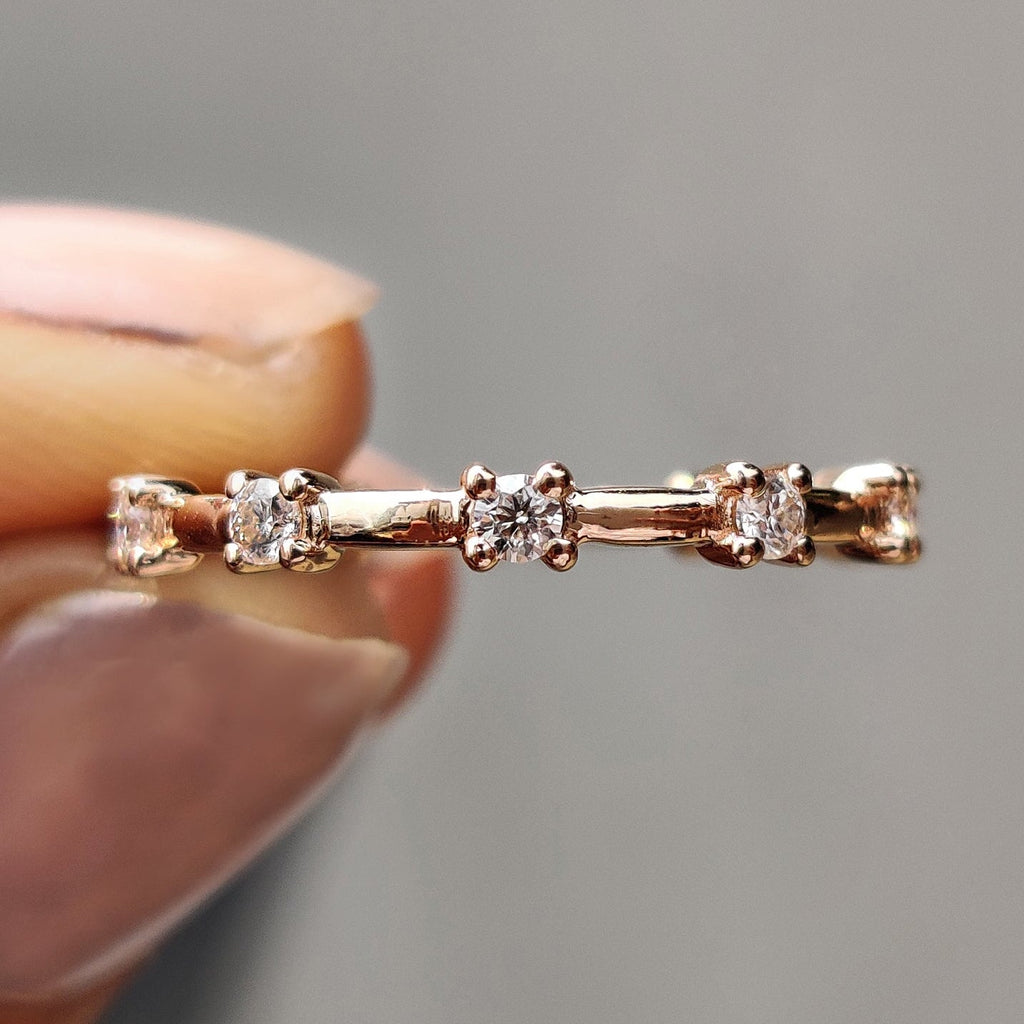 Round Wedding Band In Distance Pave Style