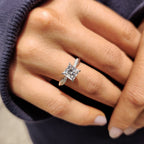 Twisted Pave Princess Cut Moissanite Ring