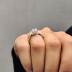 Twisted Pave Princess Cut Moissanite Ring