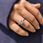 Twisted Pave Princess Cut Moissanite Ring