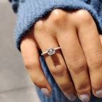 Two Side Pave Asscher Cut Engagement Ring
