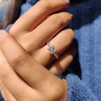 Two Side Pave Asscher Cut Engagement Ring