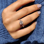 Two Side Pave Asscher Cut Engagement Ring
