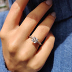 Two Side Pave Asscher Cut Engagement Ring