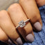 Two Side Pave Asscher Cut Engagement Ring