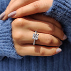 Three Side Pave Princess Cut Moissanite Ring