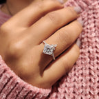 Princess Cut Ring Set With Pear Cut Side Stone