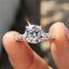 Floating Bubble Prong Round Cut Engagement Ring