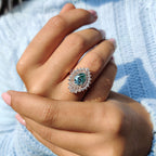 Pear Shaped Engagement Ring In Cyan Blue Stone
