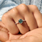 Portuguese Cut Ring With Distance Pave Set