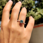Portuguese Cut Ring With Distance Pave Set