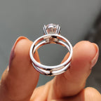 Oval Solitaire Engagement Ring In Double Shank Style
