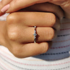 Delicate Distance Pave Wedding Band In Round Cut Moissanite