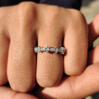 Marquise Cut Wedding Band With Shared Prong Design