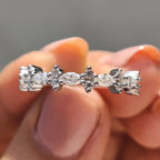 Marquise Cut Wedding Band With Shared Prong Design