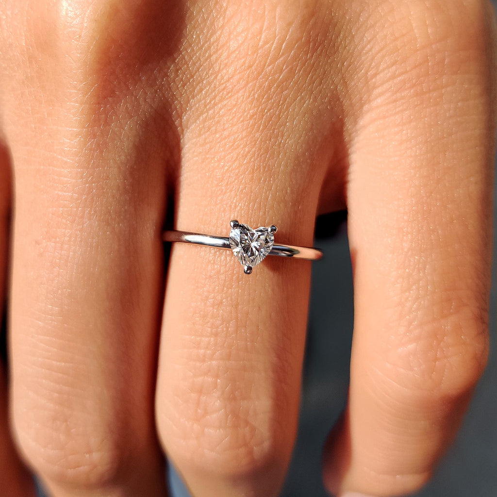 Solitaire Heart Shaped Engagement Ring