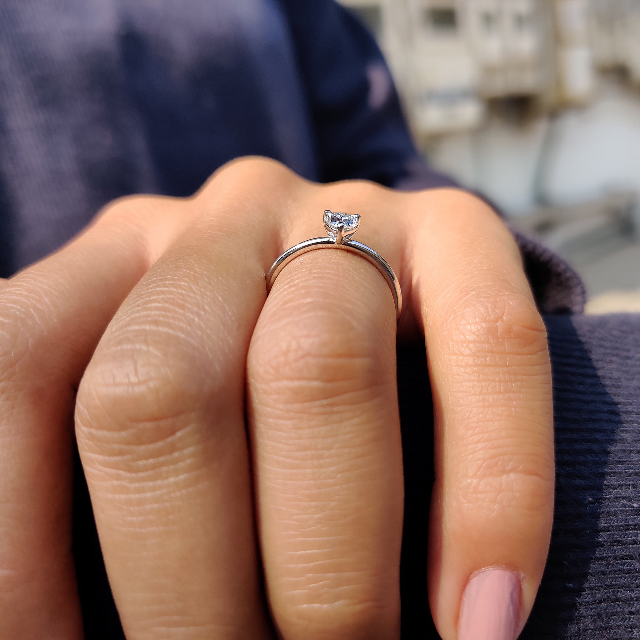 Solitaire Heart Shaped Engagement Ring