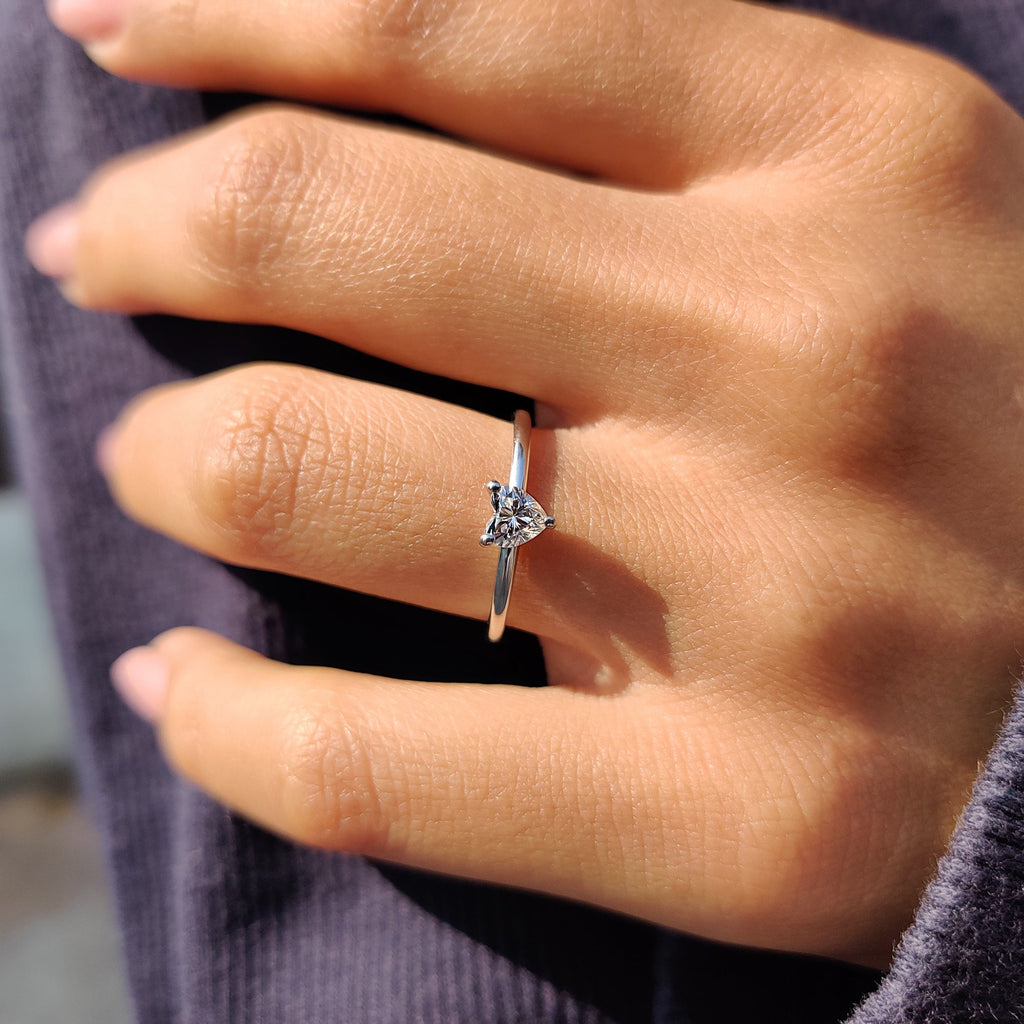Solitaire Heart Shaped Engagement Ring