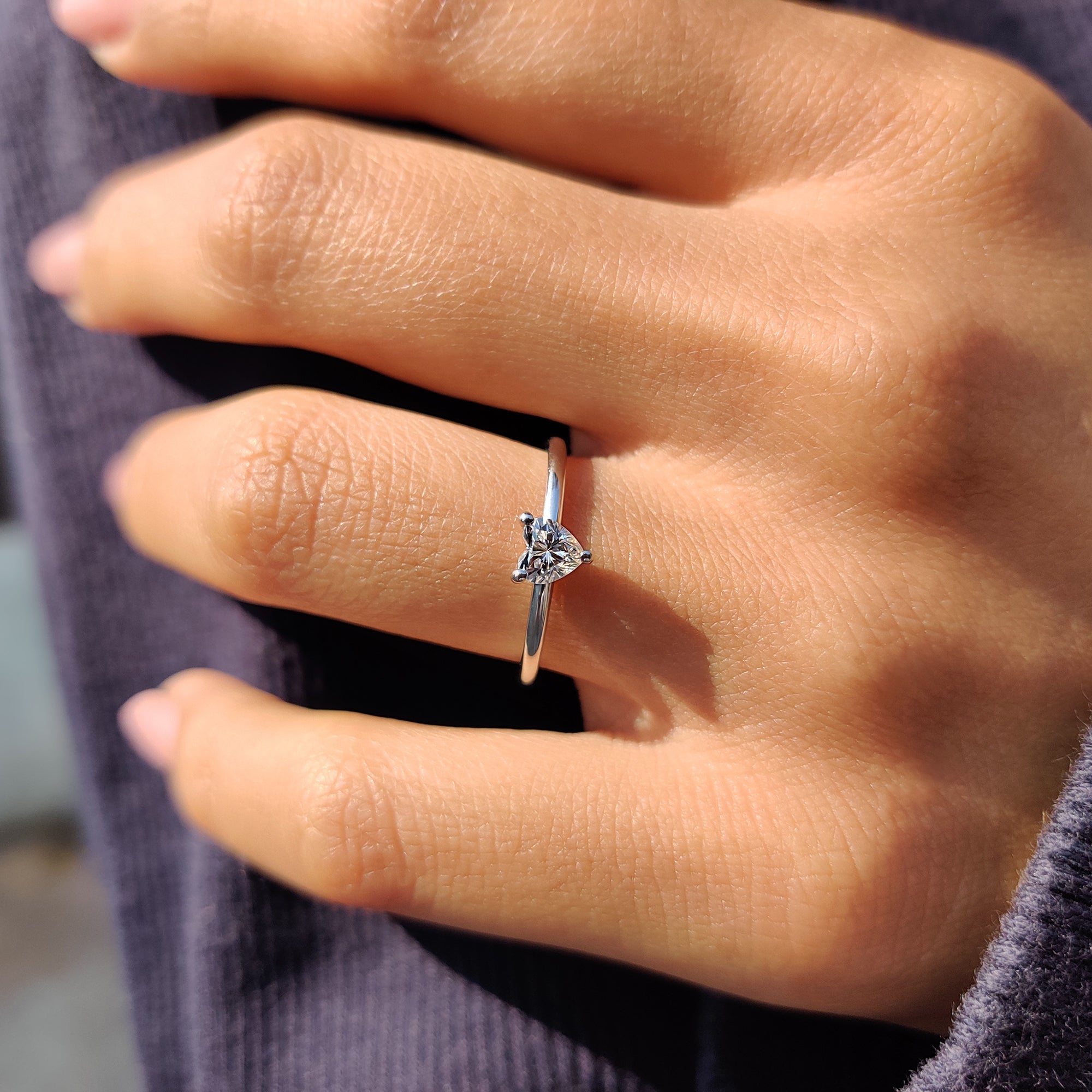 Solitaire Heart Shaped Engagement Ring