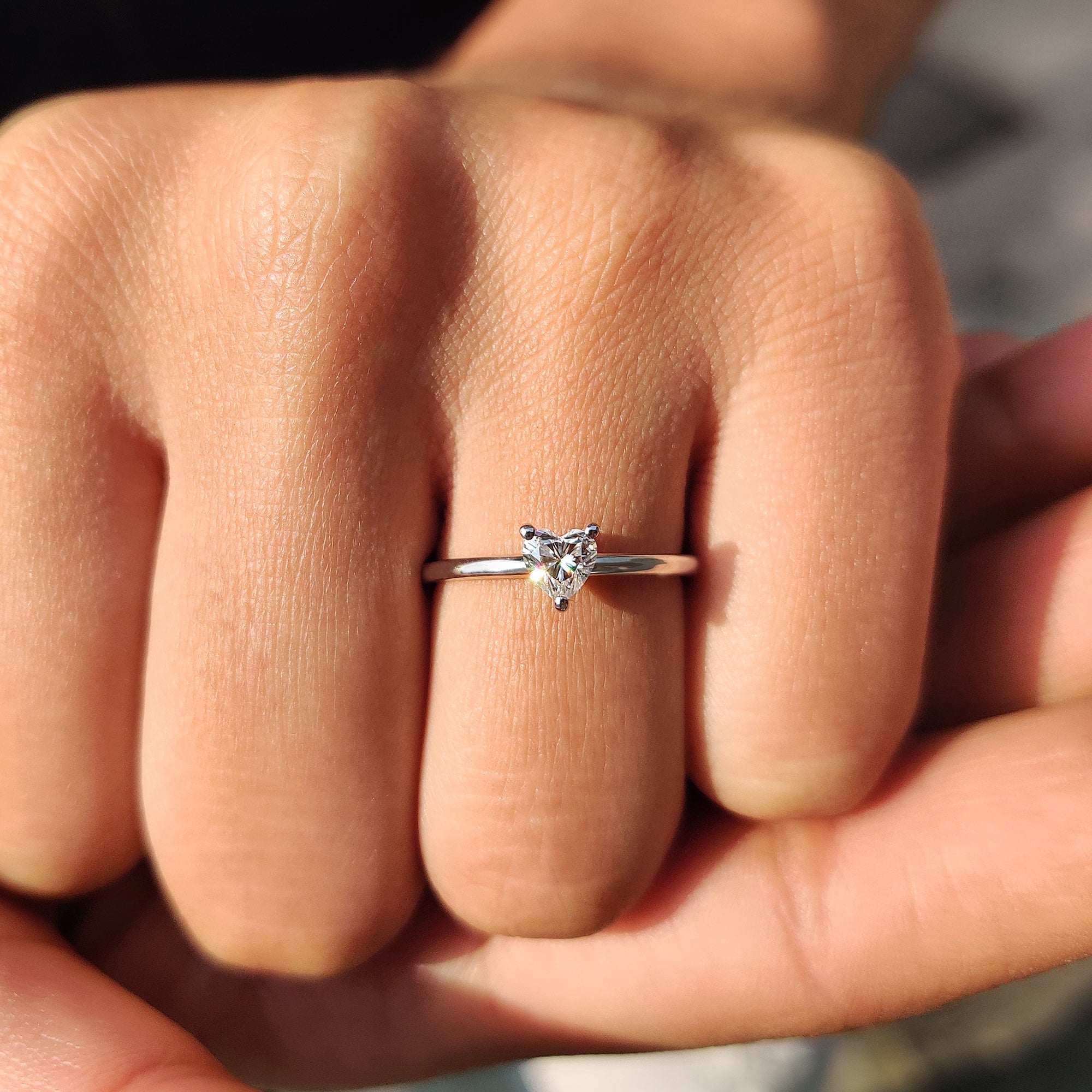 Solitaire Heart Shaped Engagement Ring Main image