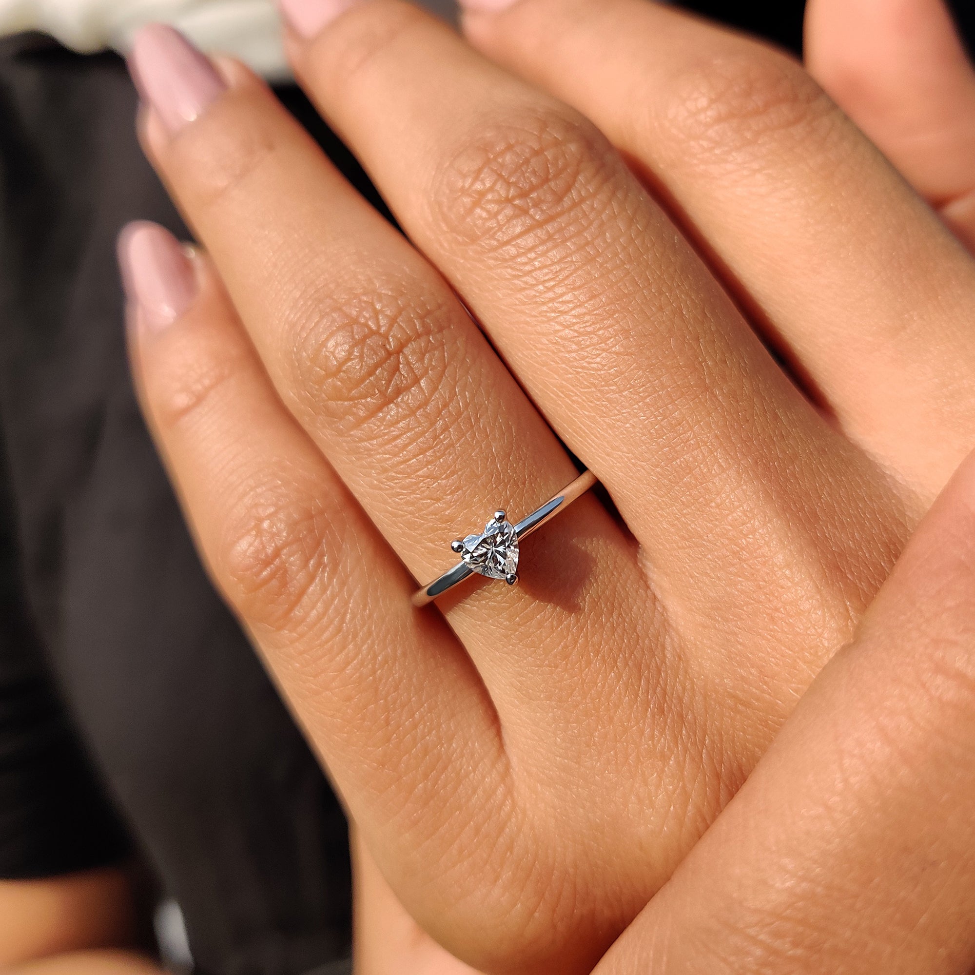 Solitaire Heart Shaped Engagement Ring Secondary image