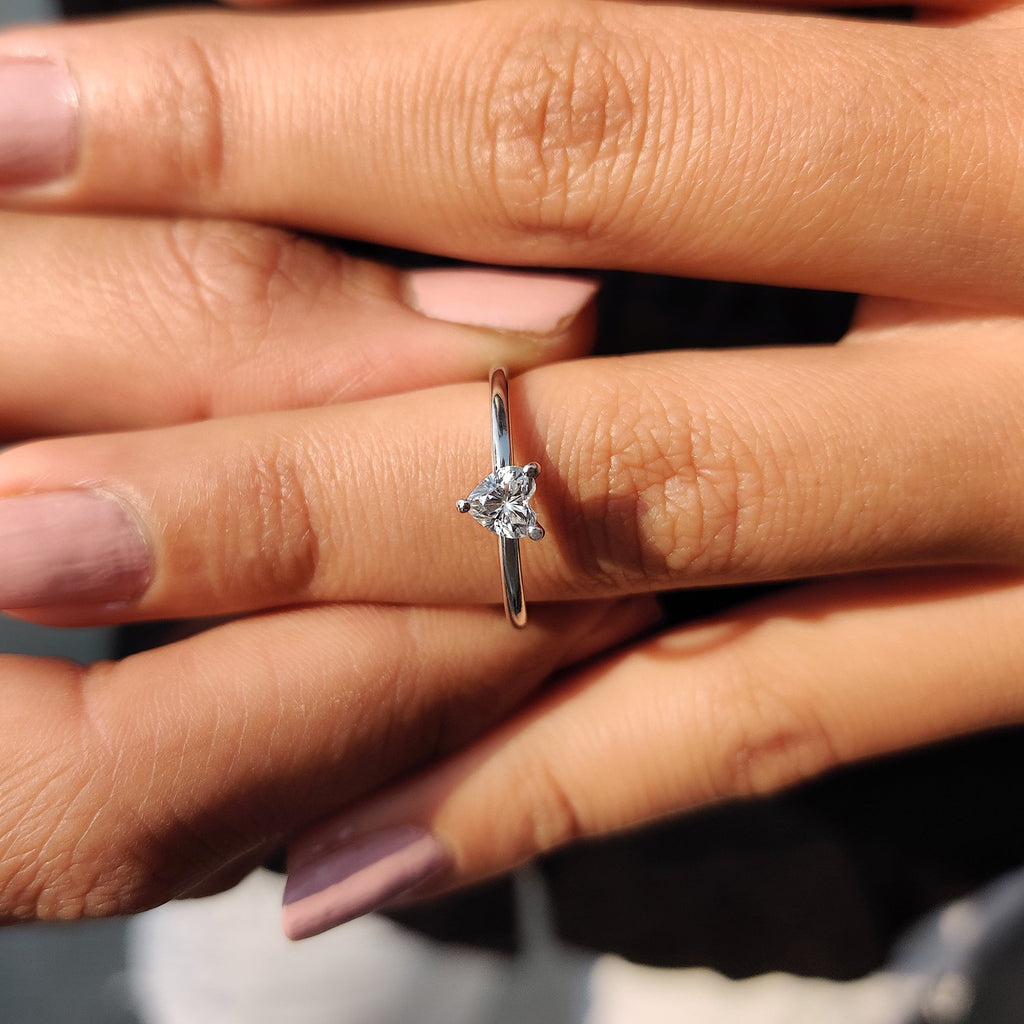 Solitaire Heart Shaped Engagement Ring