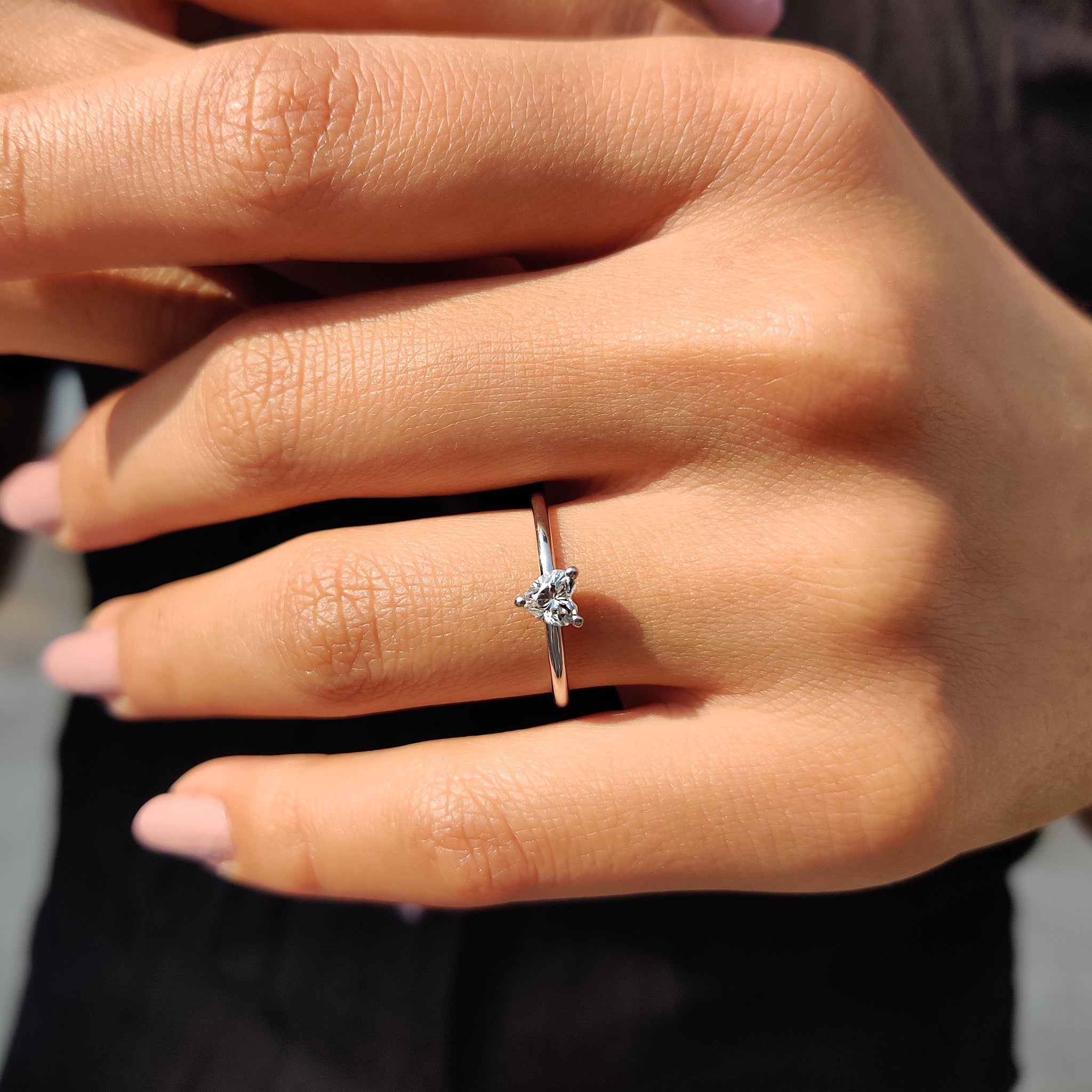 Solitaire Heart Shaped Engagement Ring