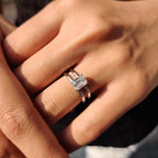 Double Claw Prong Emerald Solitaire Engagement Ring