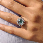 Halo And Bezel Portuguese Cut Engagement Ring