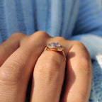 Halo And Bezel Set Round Rose Cut Ring