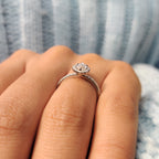 Marquise Halo Engagement Ring In Pave Band