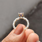 Emerald Cut Engagement Ring With Baguette Side Stones