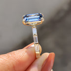 Emerald Cut Engagement Ring With Baguette Side Stones