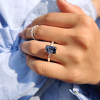 Emerald Cut Engagement Ring With Baguette Side Stones