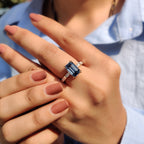Emerald Cut Engagement Ring With Baguette Side Stones