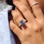 Emerald Cut Engagement Ring With Baguette Side Stones