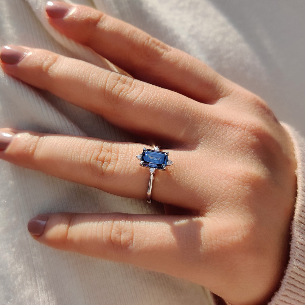 5 Stone Emerald Cut Engagement Ring