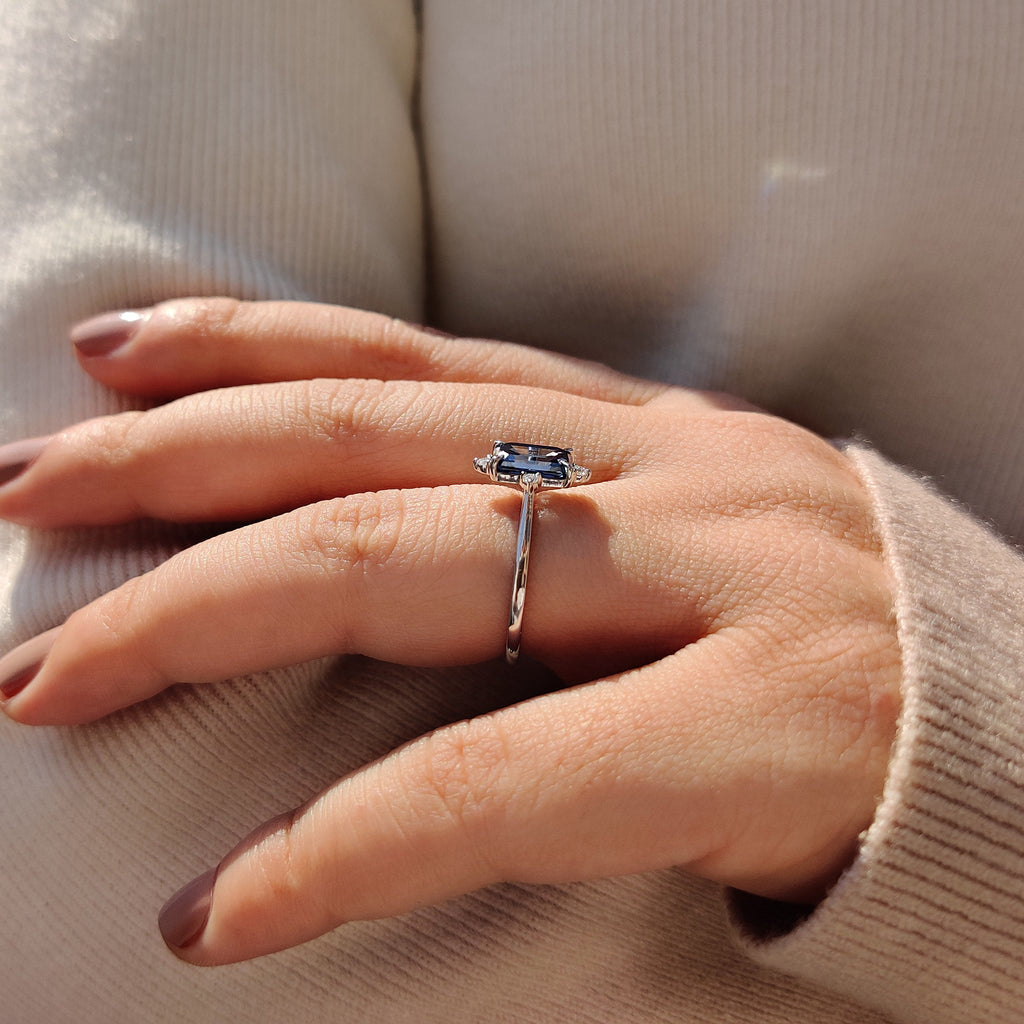 5 Stone Emerald Cut Engagement Ring