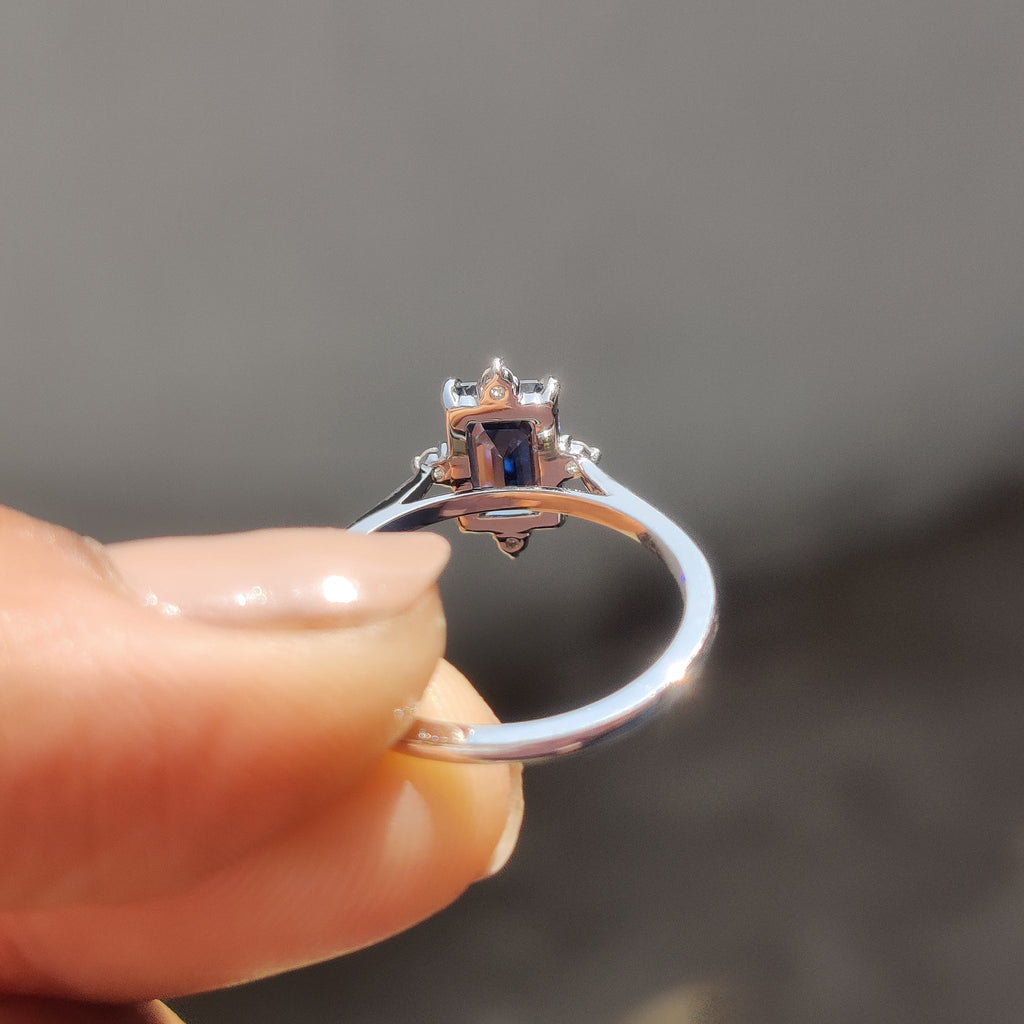 5 Stone Emerald Cut Engagement Ring